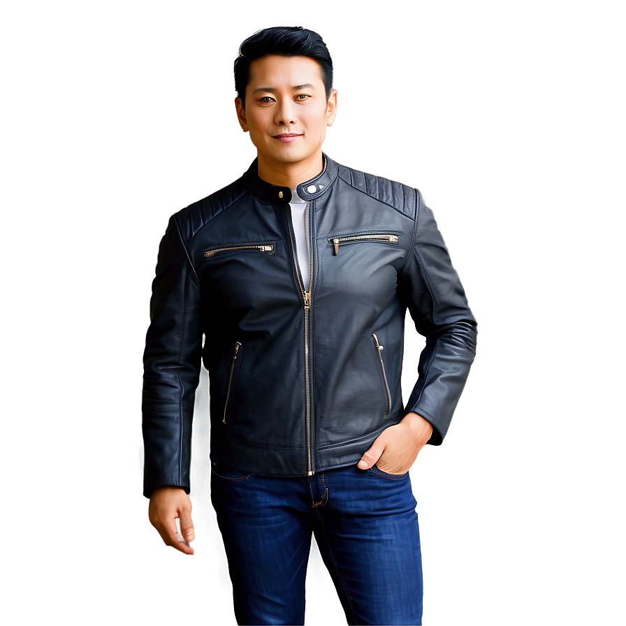 Slim Fit Leather Jacket Png Tlh43