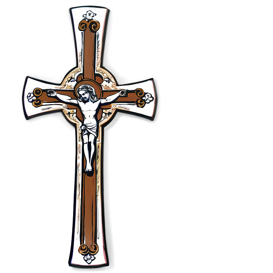 Small Catholic Cross Detail Png Bqk71