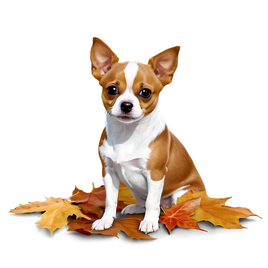 Small Dog In Autumn Leaves Png 8