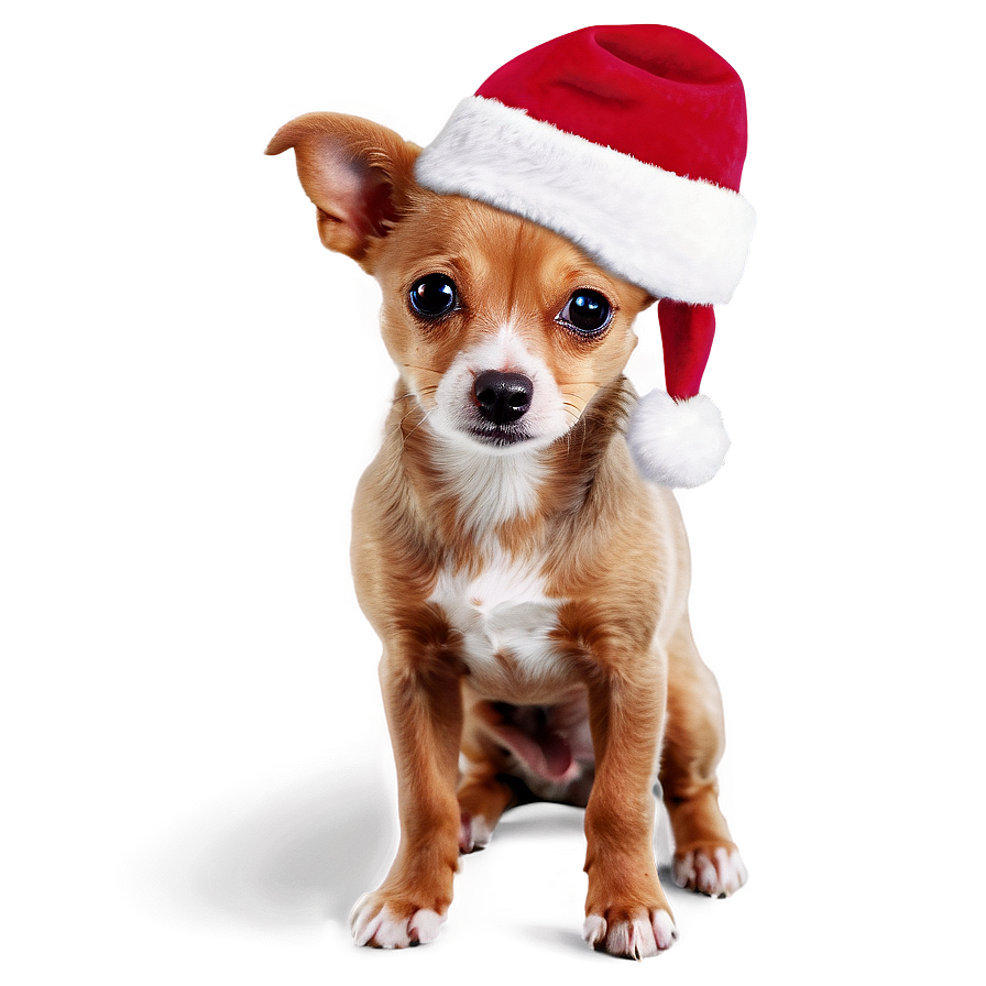 Small Dog With Christmas Hat Png 06252024