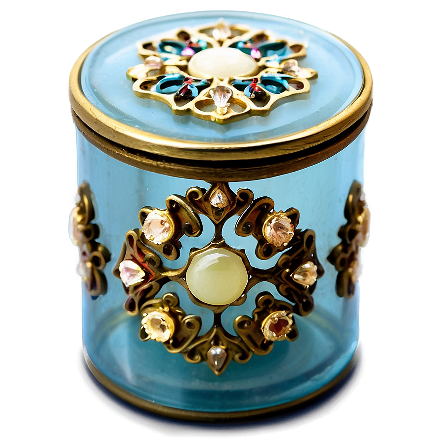 Small Glass Trinket Box Png Okb