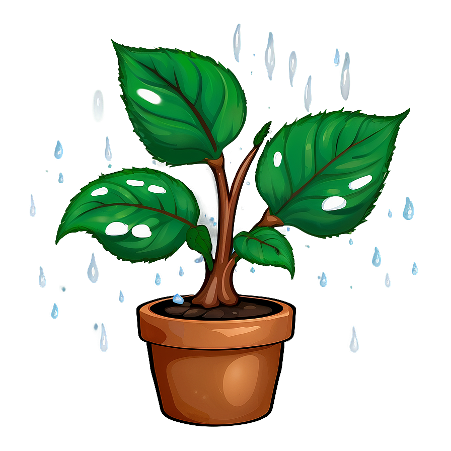 Small Plant With Droplets Png Tmy