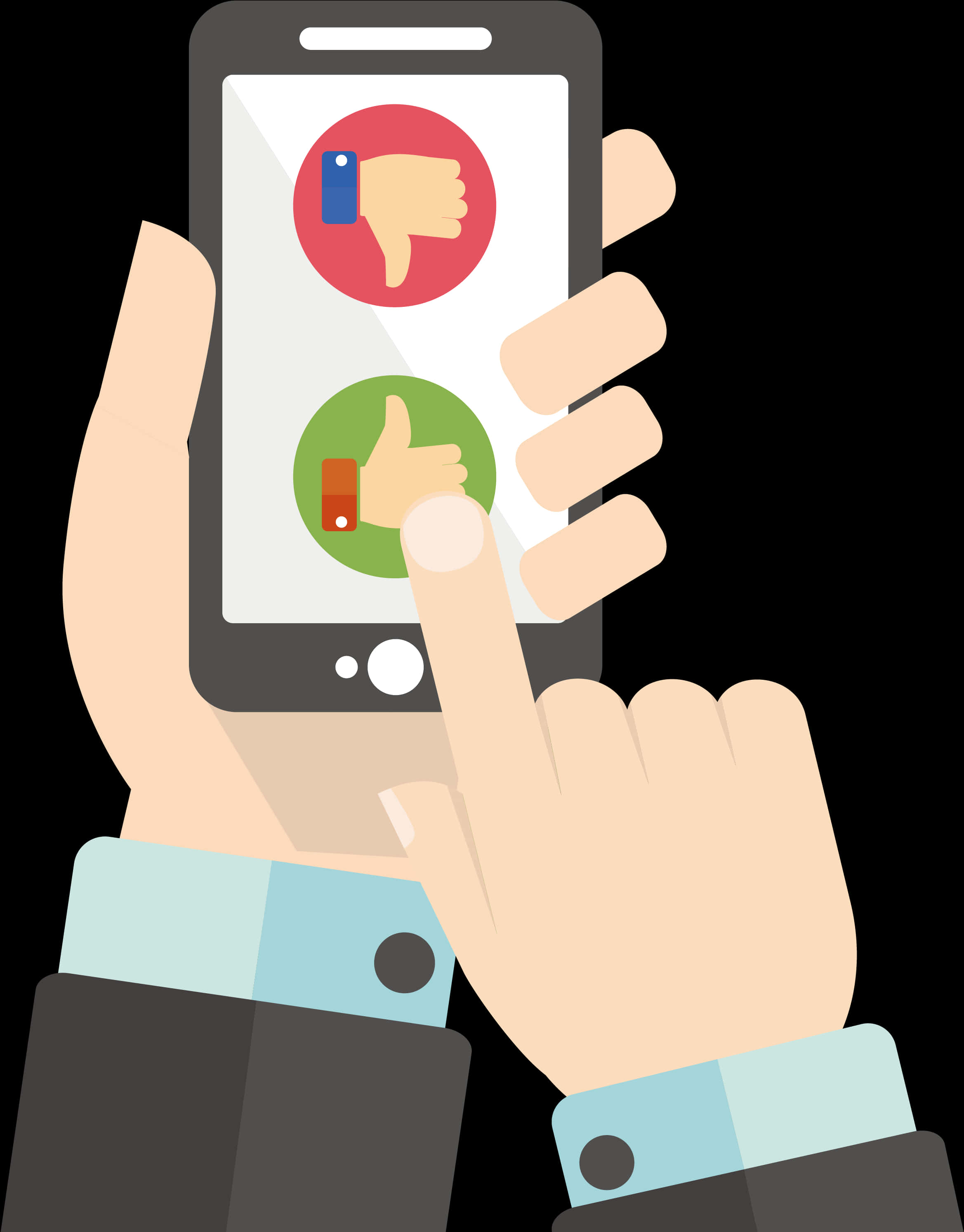 Smartphone Feedback Choice Illustration