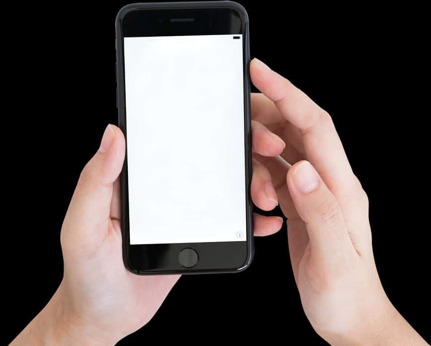 Smartphone Heldin Hands Blank Screen