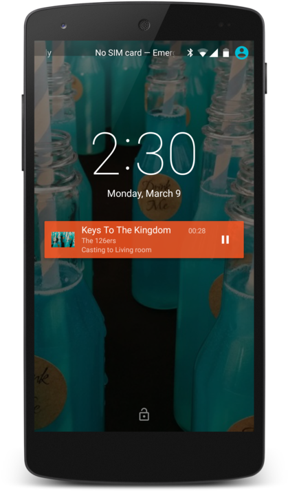 Smartphone Music Streaming Transparent Bottles Background