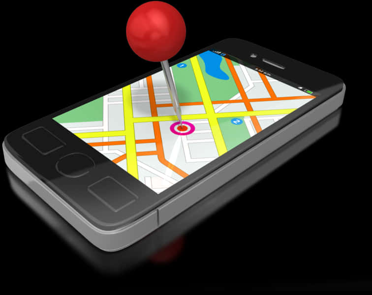 Smartphone Navigation Map Pin