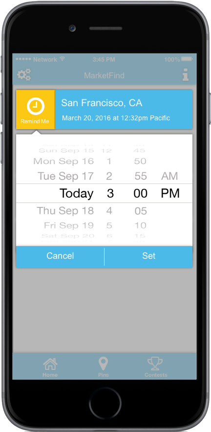 Smartphone Reminder App Screenshot