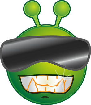 Smiling Alien Emoji Graphic