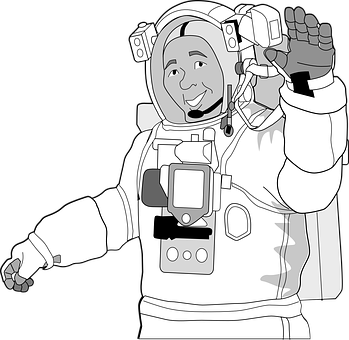 Smiling Astronaut Waving Hand Illustration