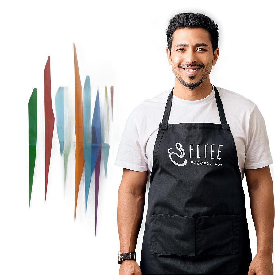 Smiling Barista Portrait Png Bon