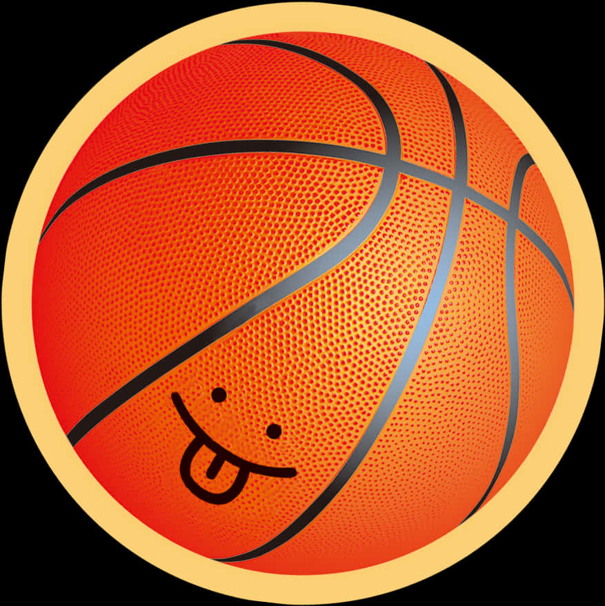 Smiling Basketball Cartoon