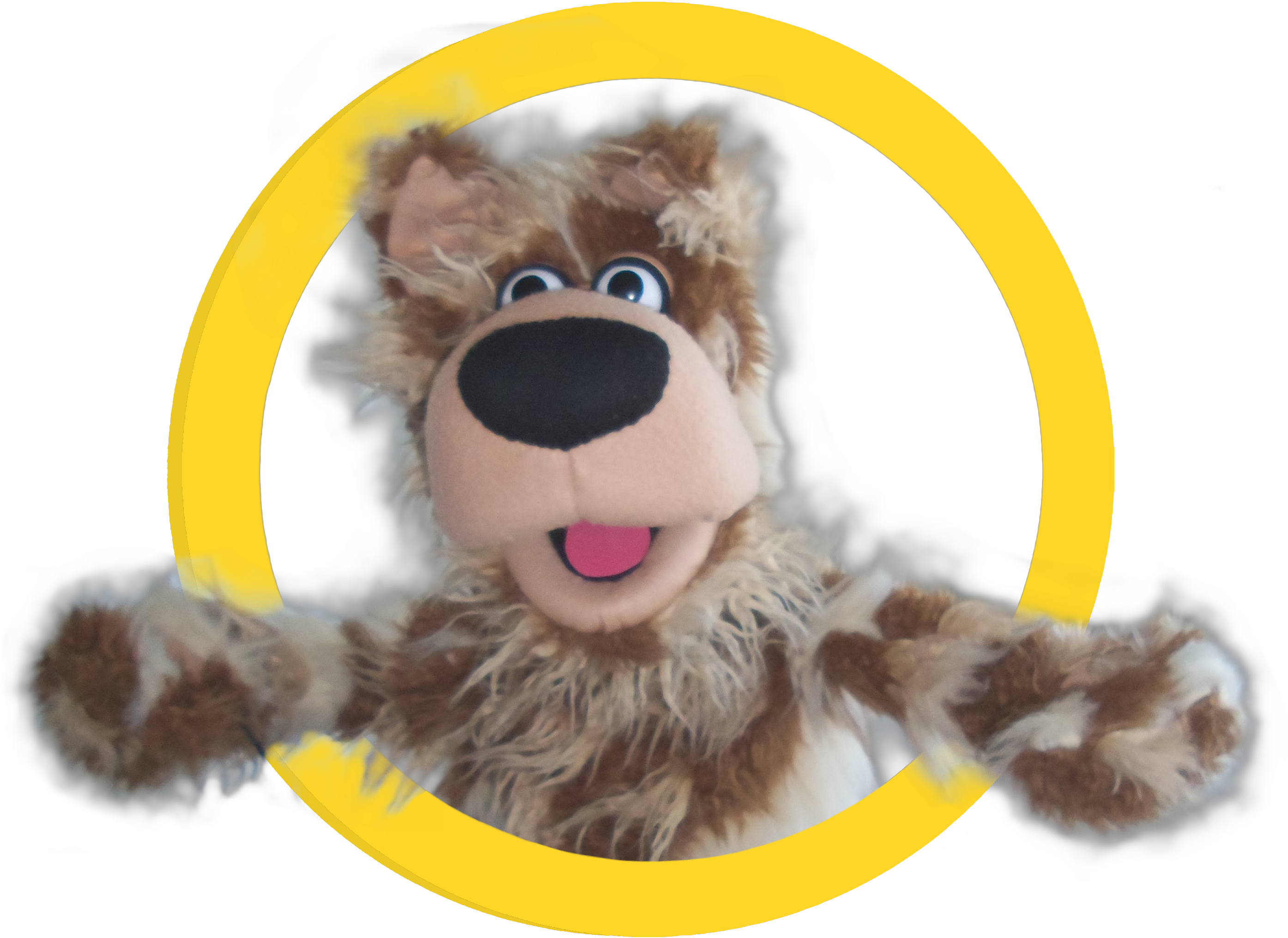 Smiling Bear Puppet Yellow Circle