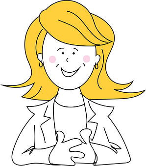 Smiling Blonde Cartoon Woman