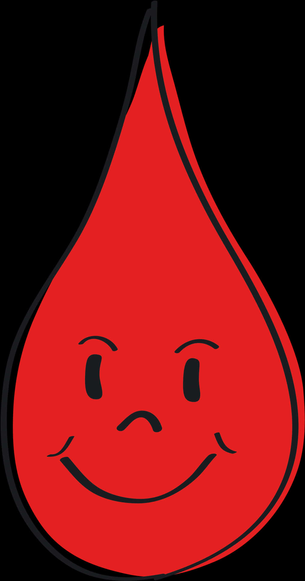 Smiling Blood Drop Cartoon