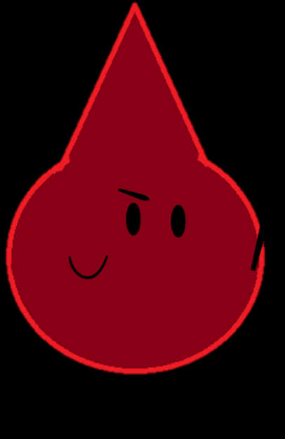Smiling Blood Drop Character