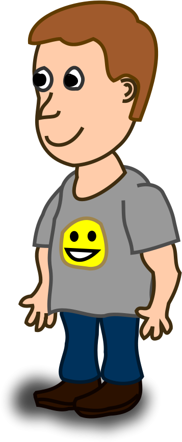 Smiling Boy Cartoon Character