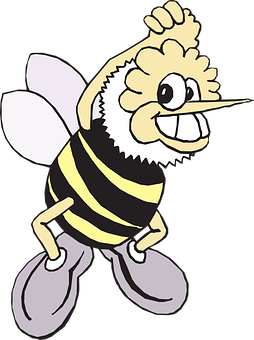 Smiling Cartoon Bee Graphic
