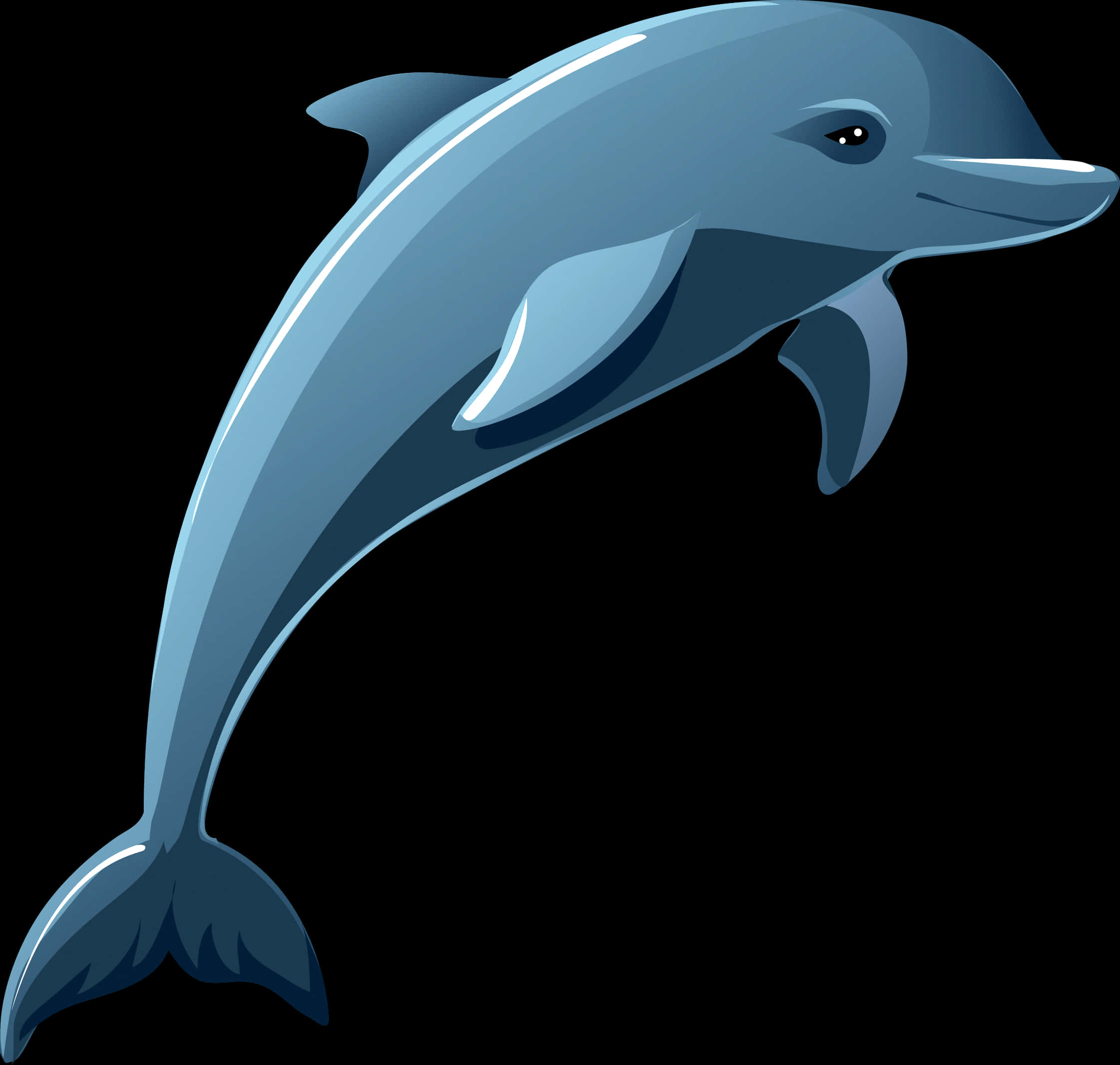 Smiling Cartoon Dolphin