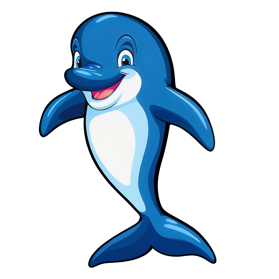 Smiling Cartoon Dolphin Graphic Png Rfl72