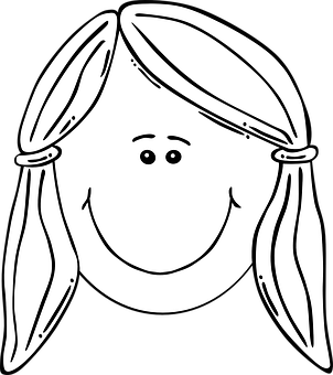 Smiling Cartoon Face Blackand White