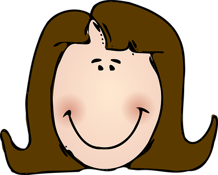 Smiling Cartoon Girl Illustration