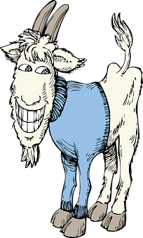 Smiling Cartoon Goat Illustration