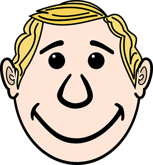 Smiling Cartoon Man Head