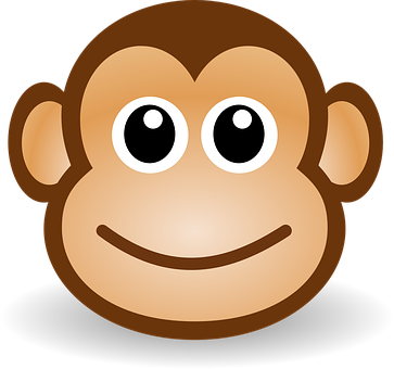 Smiling Cartoon Monkey Face