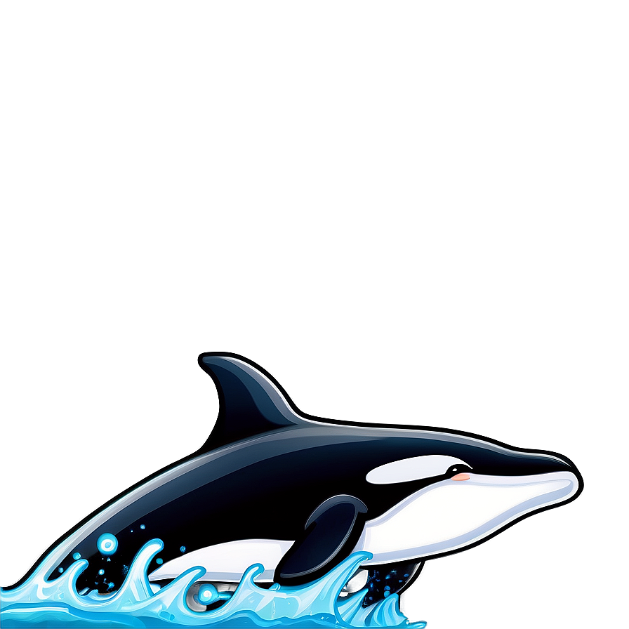 Smiling Cartoon Orca Whale Png Uia60