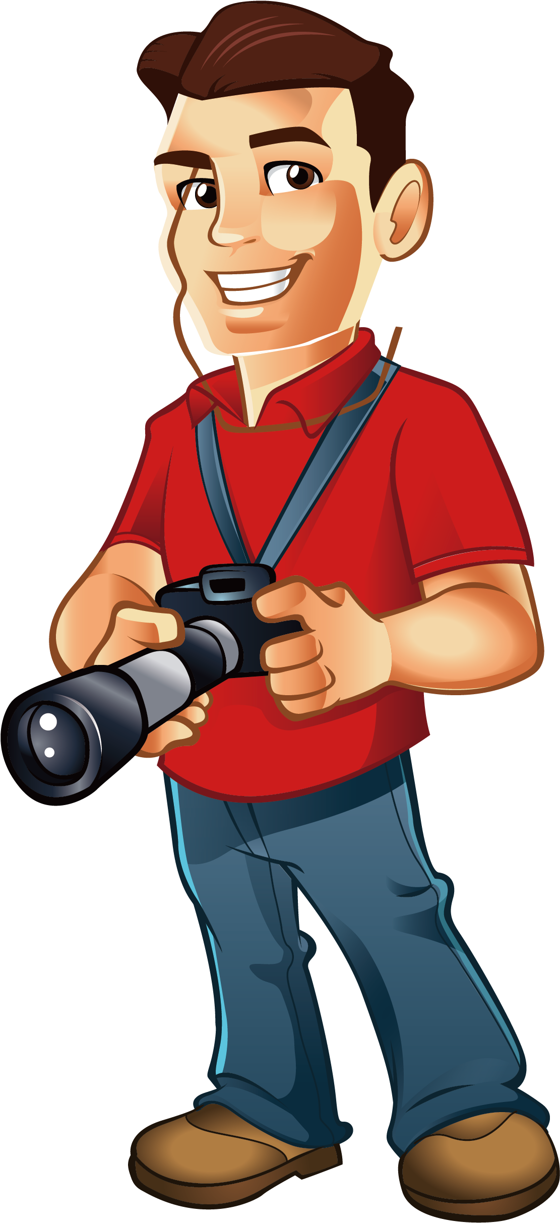 Smiling Cartoon Photographer