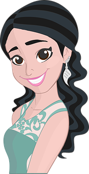 Smiling Cartoon Princess Portrait