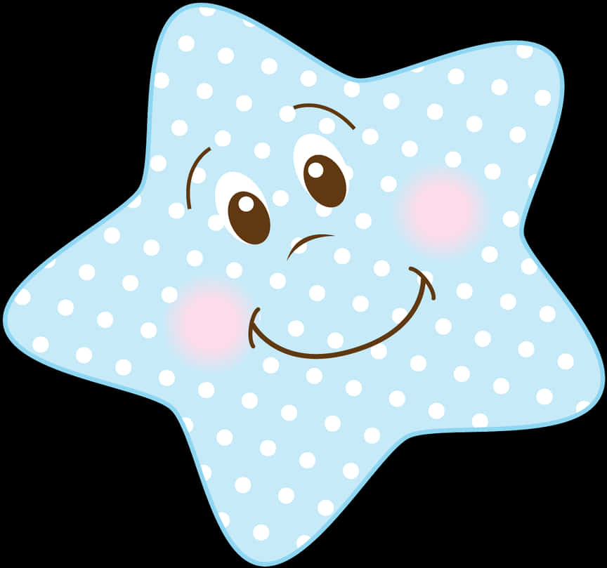 Smiling Cartoon Star Polka Dots