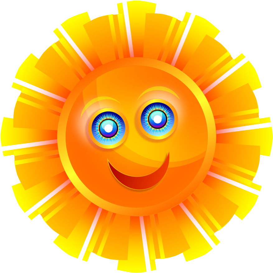 Smiling Cartoon Sun Graphic