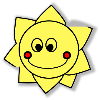 Smiling Cartoon Sun Graphic