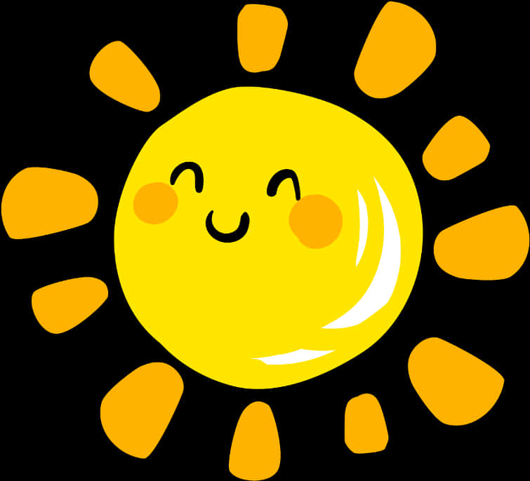 Smiling Cartoon Sun Transparent Background