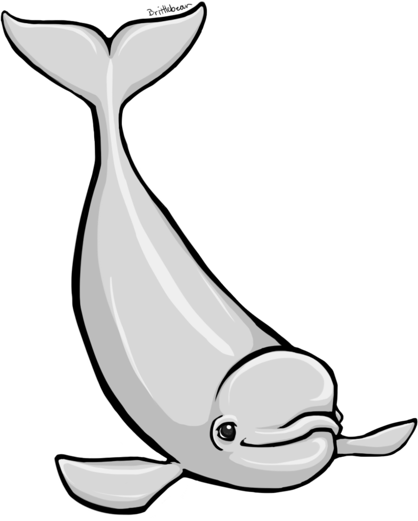 Smiling Cartoon Whale Clipart