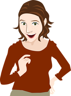 Smiling Cartoon Woman Illustration