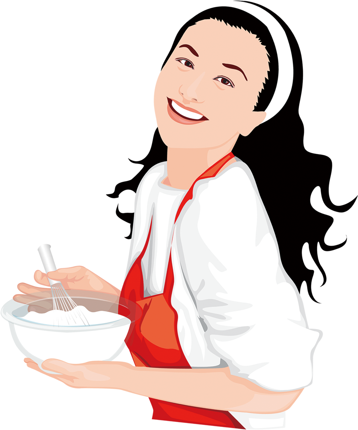 Smiling Chef Whisking In Kitchen