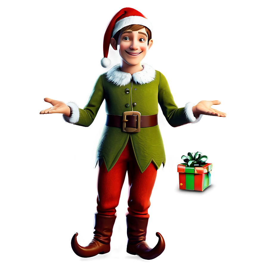 Smiling Christmas Elf Clipart Png 06252024