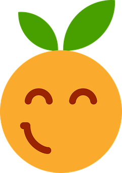 Smiling Clementine Cartoon Emoji