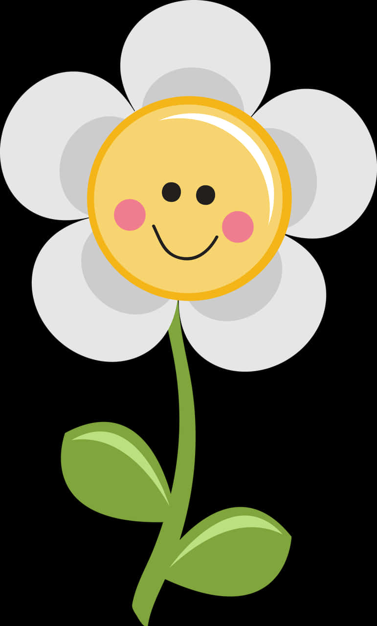 Smiling Daisy Cartoon Graphic