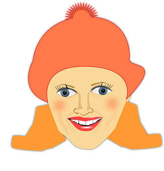 Smiling Face Orange Hat Illustration