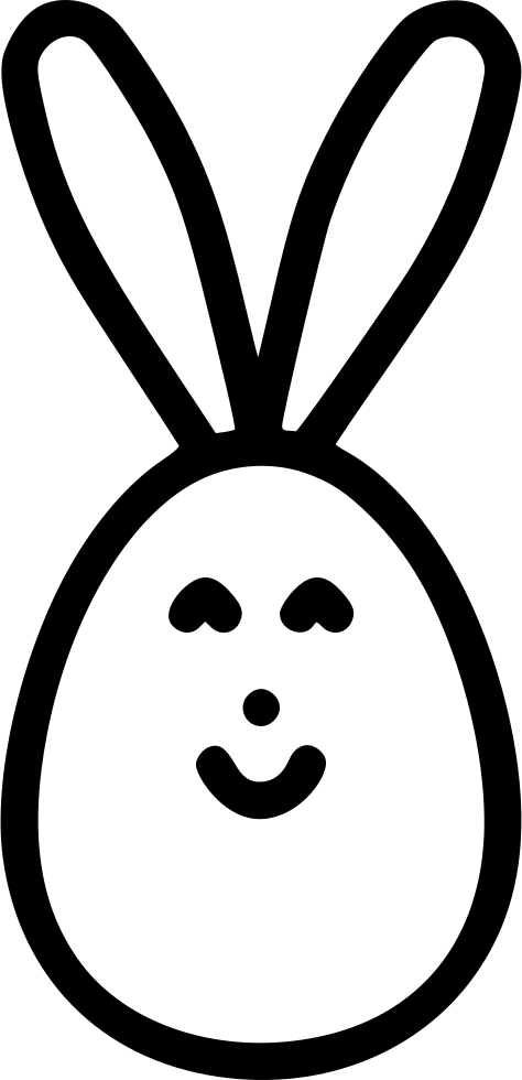 Smiling Facewith Bunny Ears Line Art