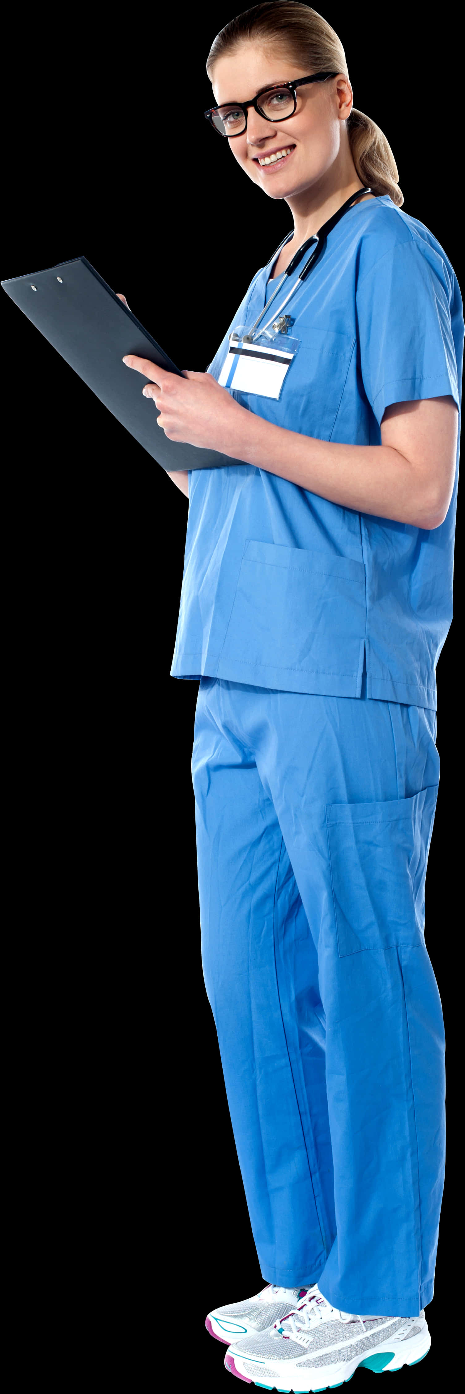 Smiling Female Doctorwith Clipboard