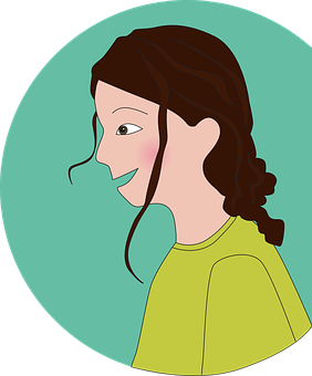 Smiling Girl Cartoon Profile