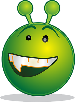 Smiling Green Alien Graphic