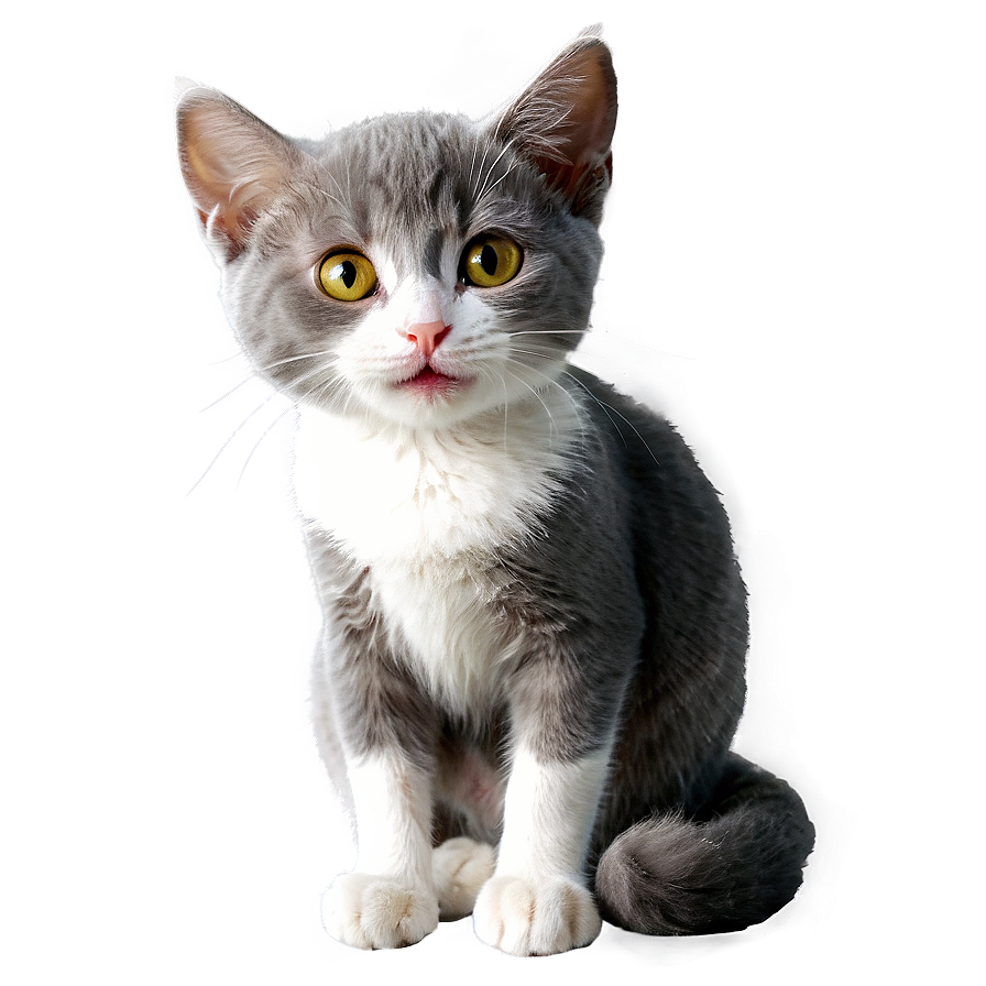 Smiling Grey Cat Png 31