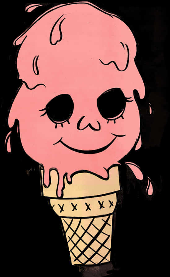 Smiling Ice Cream Cone Clipart