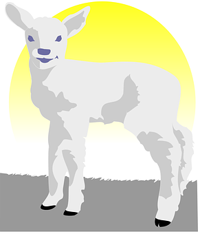 Smiling Lamb Illustration