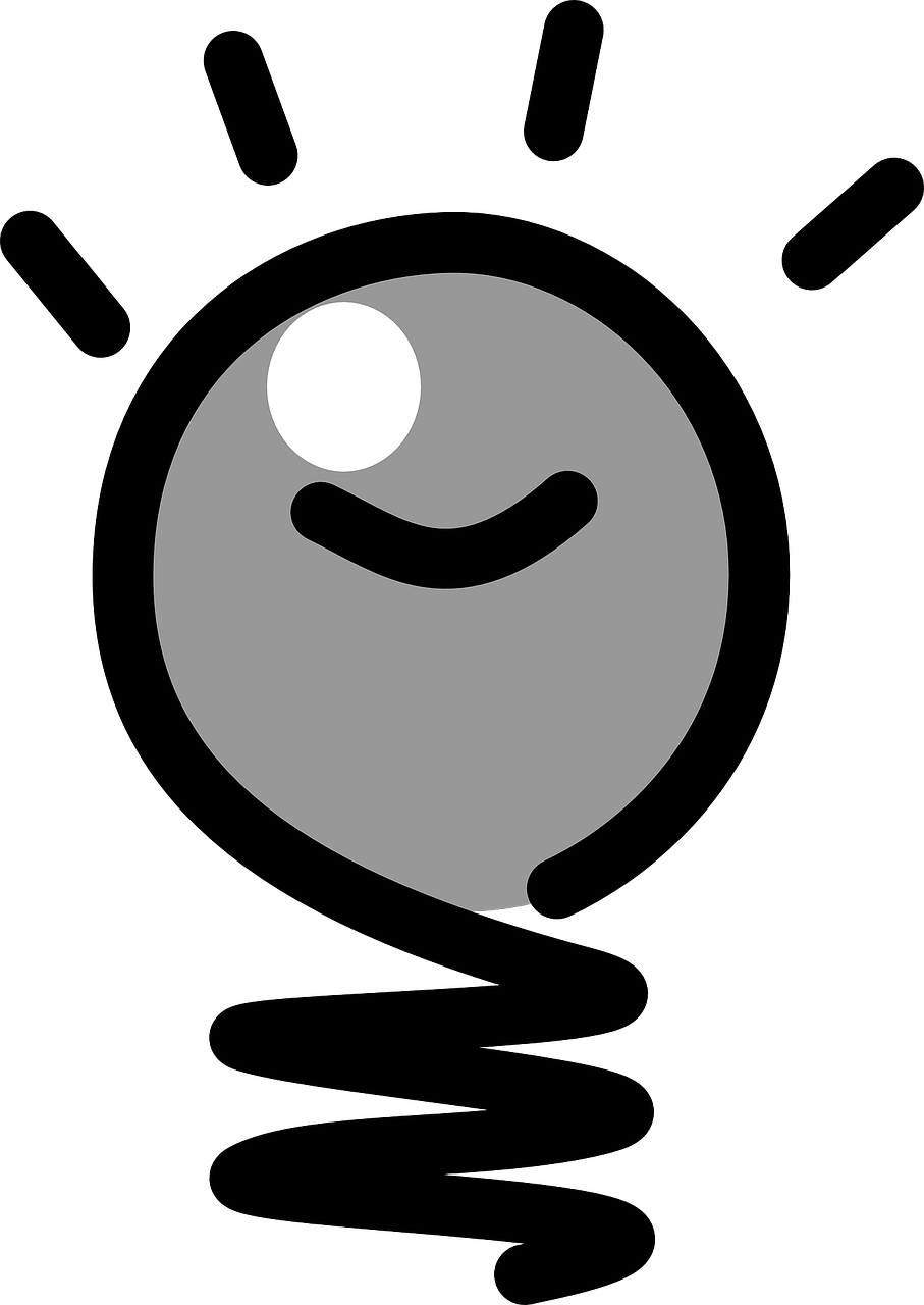 Smiling Lightbulb Cartoon Character